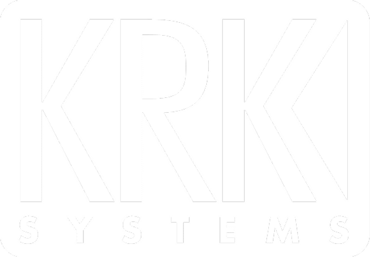 KRK studio monitors logo in black and white for professional audio equipment branding