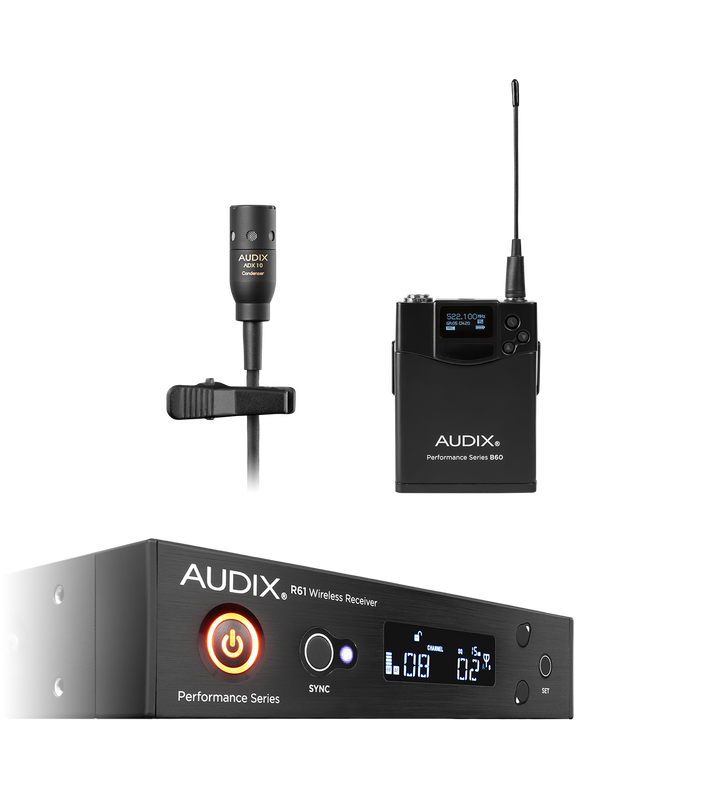 Audix AP61L10 R61 receiver, B60 bodypack with ADX10 lavalier microphone