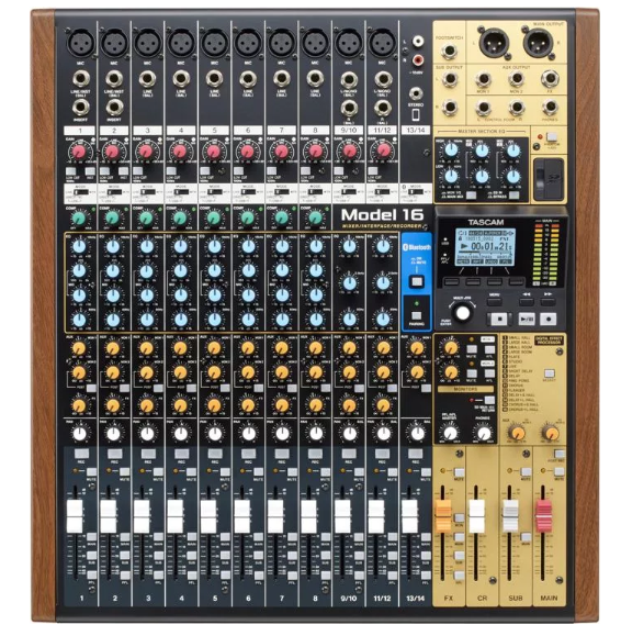 Tascam MODEL 16 Mixer 14-channel Analog Mixer with 16-in/14-out USB Audio Interface