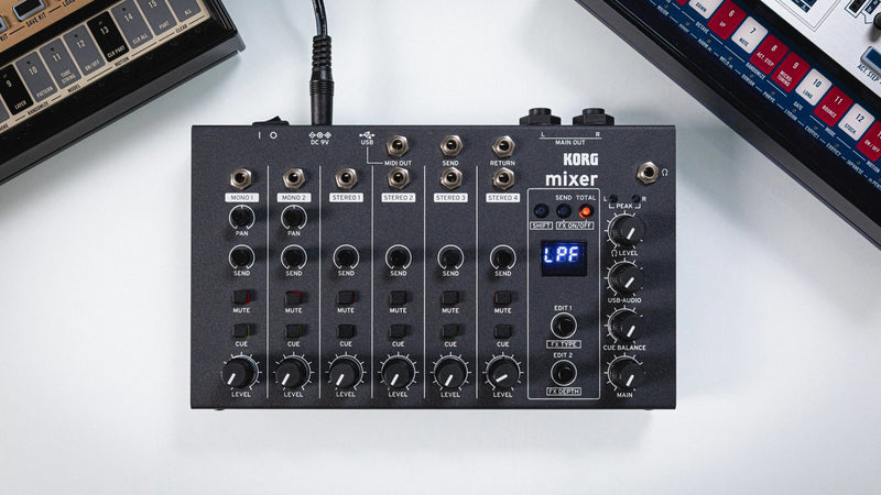 Korg NTS-4 performance mixer kit front three-quarter view