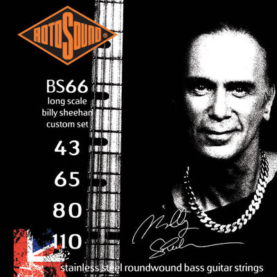 Rotosound Swing Bass 66 BS66 Stainless Steel 4-String Bass Strings (43-110) - Instrument Accessories