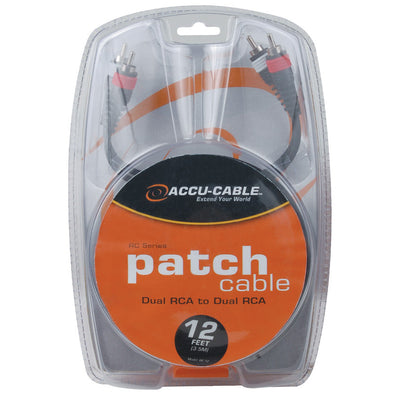 ADJ Patch Cable with Dual RCA to Dual RCA - 12ft