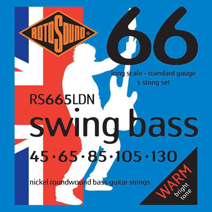 Rotosound Swing Bass 66 RS665LDN Nickel 5-String Bass Strings (45-130) - Instrument Accessories