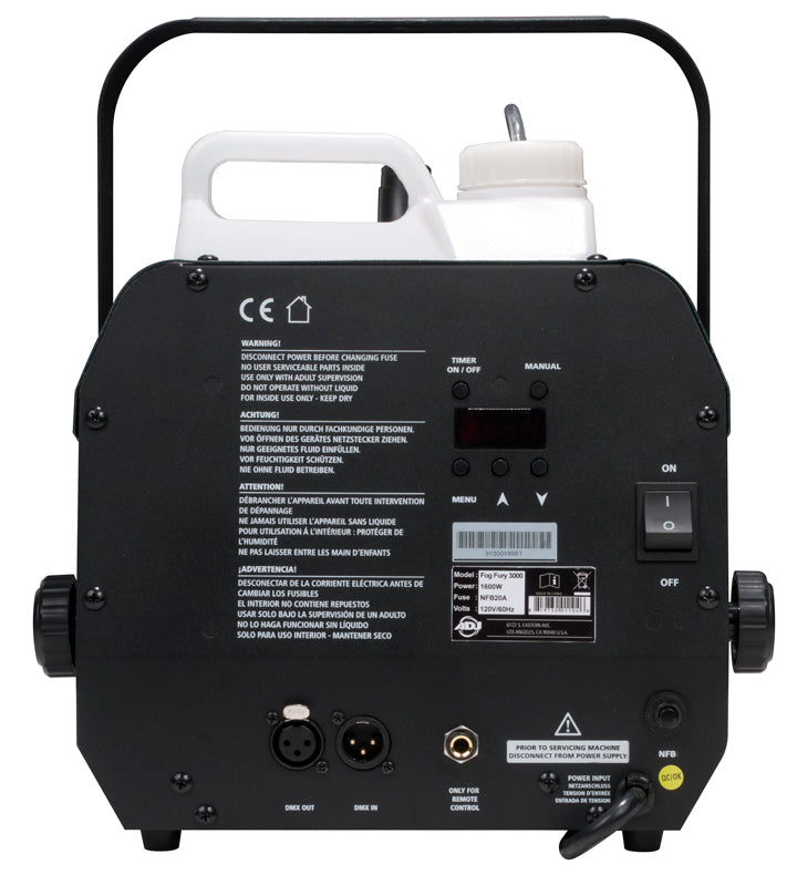 ADJ 1500W Fog Machine with Timer Remote & DMX