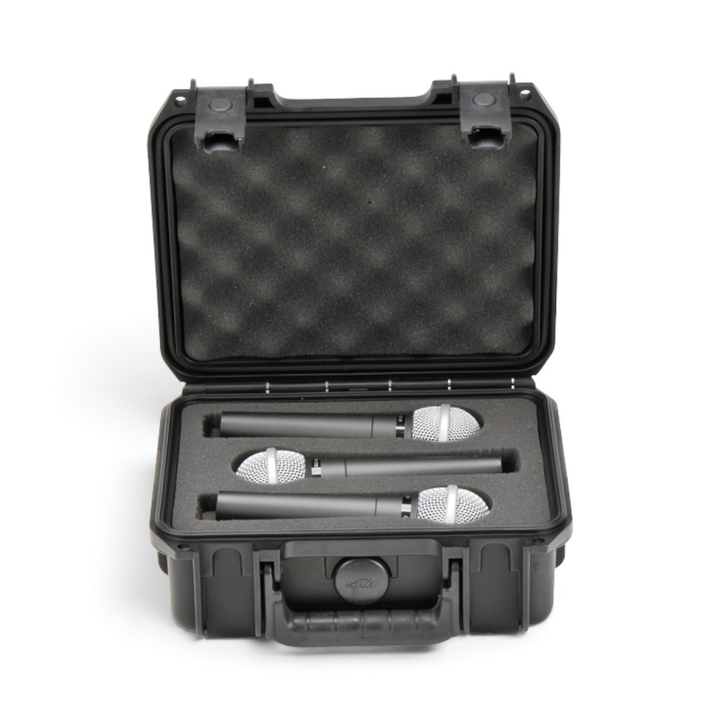 SKB SKB iSeries 0907-3 Three Mic Case (Black, Pre-Cut Foam) - Microphone Cases