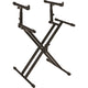 Quik Lok QL742 Double Tier X-Style Double Braced Keyboard Stand - Stands & Arms Accessories