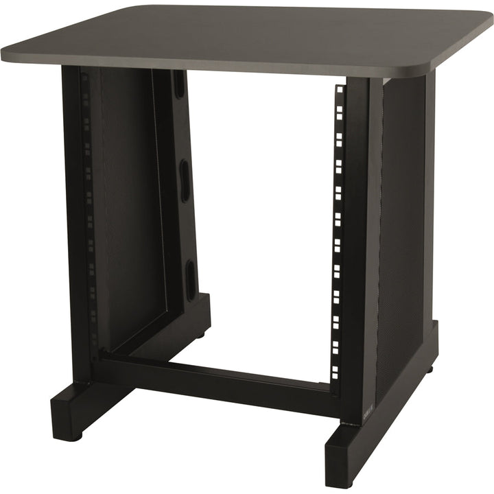 Quik Lok Z612BK 12-U Rack Stand with Wood Top (Black) - Racks
