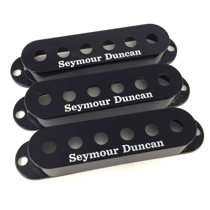 Seymour Duncan Seymour Duncan Strat Pickup Cover Set (Black, Logo)