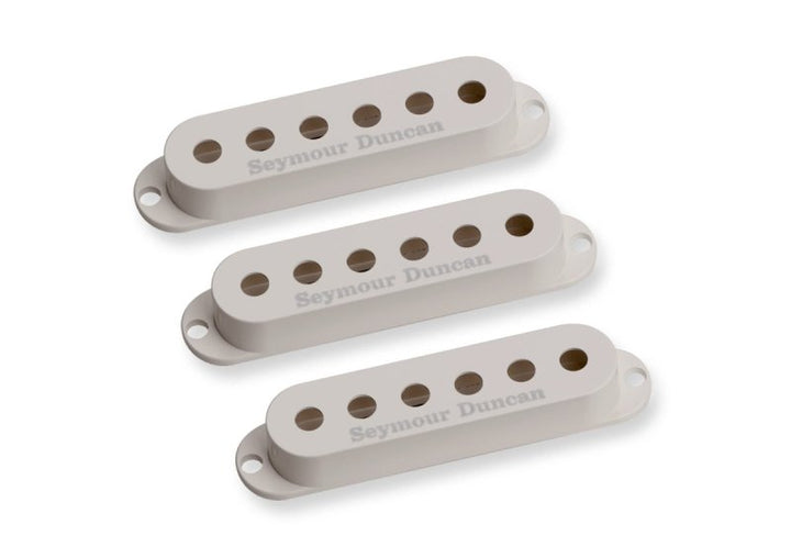 Seymour Duncan Seymour Duncan Strat Pickup Cover Set (Parchment, Logo)