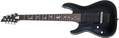 Schecter Damien Platinum-7 7-String Electric Guitar (Left-Handed, Satin Black)