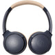 Audio-Technica ATH-S220BT Consumer Wireless On-Ear Headphones (Navy Blue/Beige)