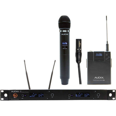 Audix AP62 C55 R62 Dual-Channel True Diversity Receiver with Bodypack/Lavalier Mic and Handheld Microphone Transmitter (522 to 586 MHz)