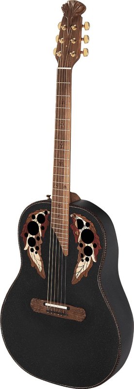 Ovation Adamas 1687GT Deep Non-Cutaway Acoustic-Electric Guitar (Black)