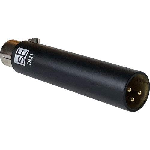 SE Electronics DM1BLACK Dynamite Active In-line Microphone Preamp with 28dB Gain in Black – three-quarter right view