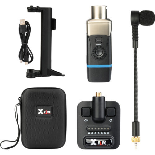 Xvive XVIVE-U8 Acoustic Guitar Wireless System w/Travel Case - Microphones