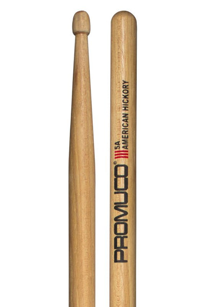 Promuco Percussion American Hickory Drumsticks (5A, Wood Tip)