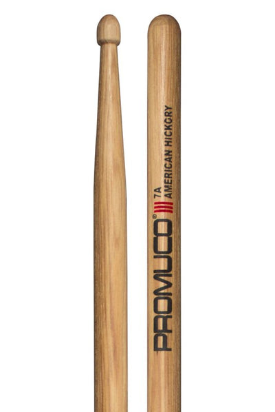 Promuco Percussion American Hickory Drumsticks (7A, Wood Tip)