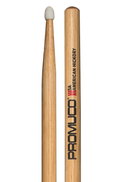 Promuco Percussion American Hickory Drumsticks (5A, Nylon Tip)