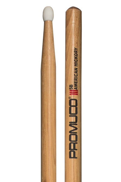 Promuco Percussion American Hickory Drumsticks (5B, Nylon Tip)
