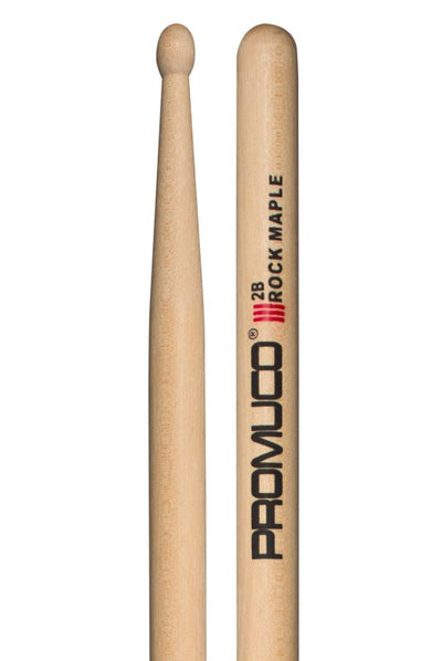 Promuco Percussion Rock Maple Wood Tip Drumsticks (2B)