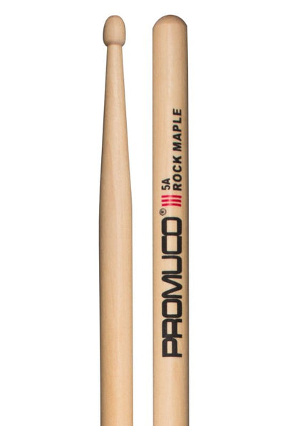 Promuco Percussion Rock Maple Wood Tip Drumsticks (5A)