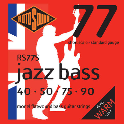 Rotosound Jazz Bass 77 RS77S Monel Flatwound Non Standard Scale Lengths 4-String Bass Strings (40-90) - Instrument Accessories