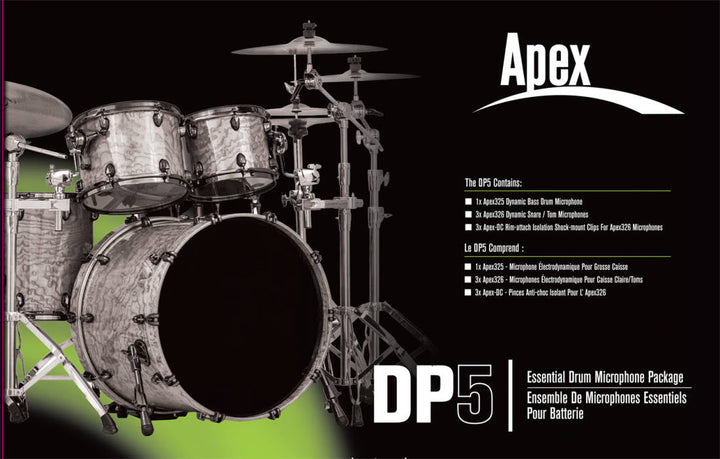 Apex APEX-DP5 APEX-DP5 - Basic Drum Pack - 1x APEX325, 3x APEX326 - Microphones