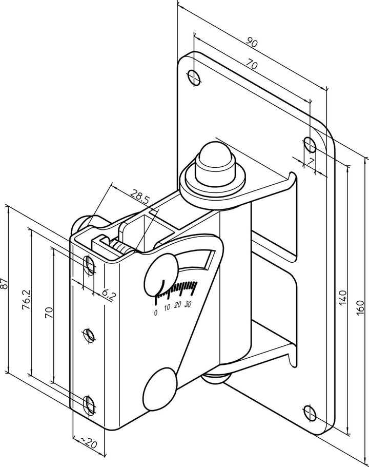 K&M K&M 24471 Black Speaker Wall Mount