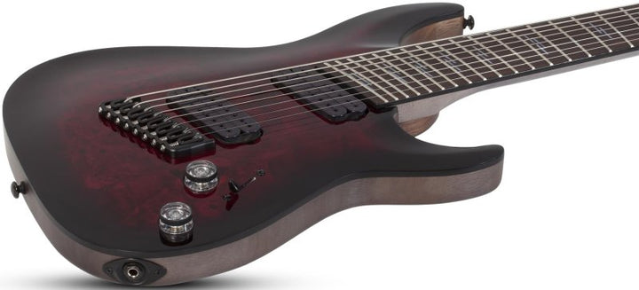 Schecter Omen Elite-8 Multiscale 8-String Electric Guitar (Black Cherry Burst)