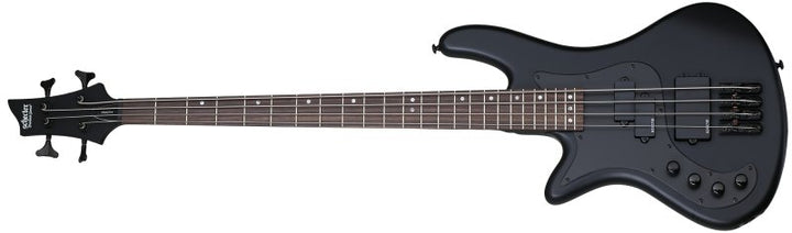 Schecter Stiletto Stealth-4 Electric Bass (Satin Black, Left-Handed)