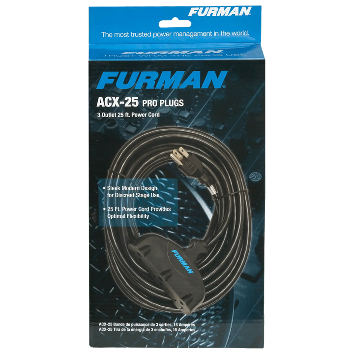 Furman Pro Plugs ACX-25 25 Feet Heavy Duty Power Extension Cord