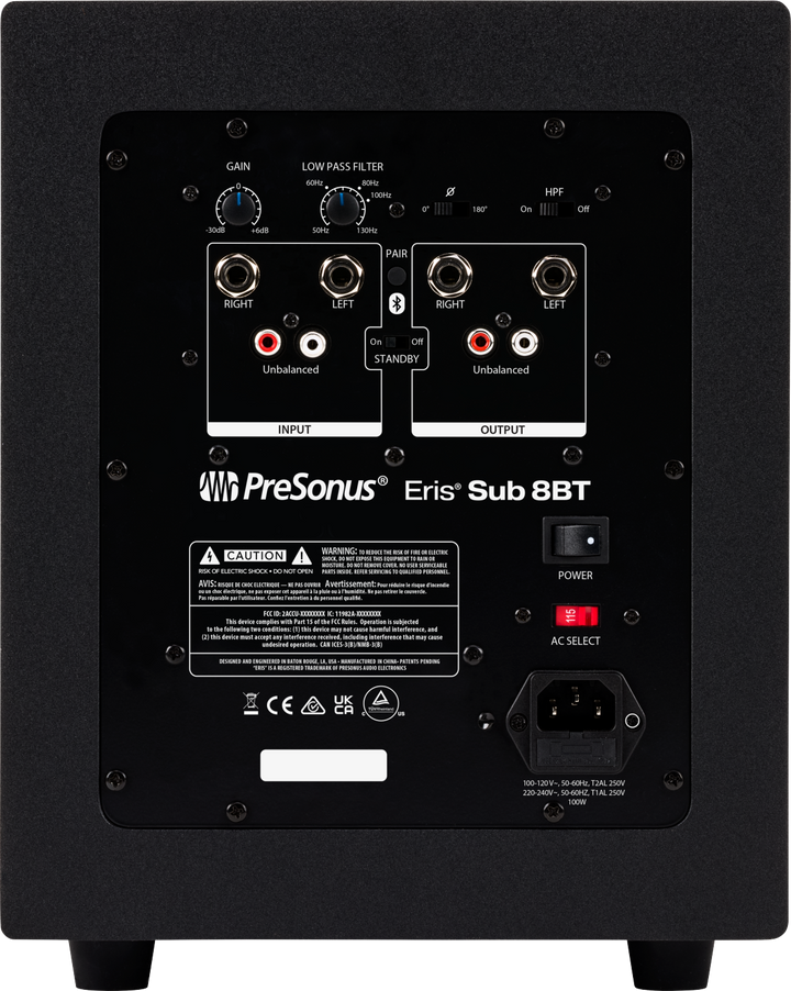 PreSonus Eris Sub 8BT Compact Active Studio Subwoofer with Bluetooth® Connectivity - 8"