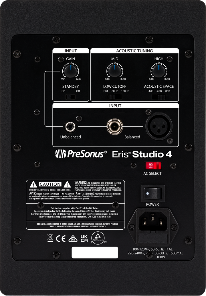 PreSonus Eris Studio 4 Active Studio Monitor with EBM Waveguide - 4"