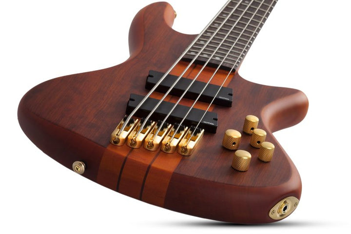Schecter Stiletto Studio-5 FF Fanned Fret 5-String Electric Bass (Honey Satin)
