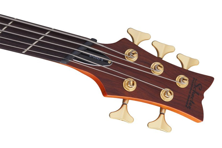 Schecter Stiletto Studio-5 FF Fanned Fret 5-String Electric Bass (Honey Satin)