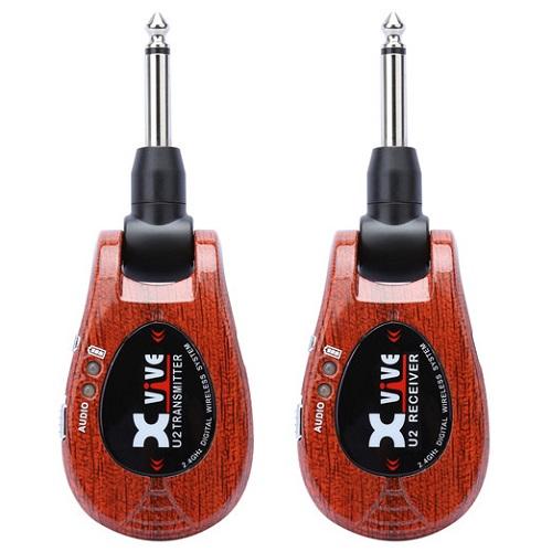 Xvive XVIVE-U2/WOOD Guitar Wireless System with 1/4" transmitter and 1/4" receiver - Microphones