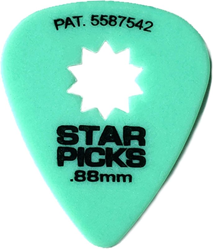 Cleartone Classic Delrin Star Picks Guitar Picks (.88mm Green, 72 Pack)