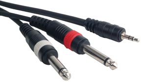 ADJ Patch Cable with Mini TRS to Dual 1/4in - 15ft