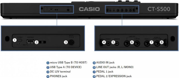 Casio CT-S500 61-Key Portable Keyboard (with Stand and Bench) - Electric Pianos