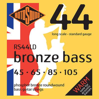 Rotosound Bronze Bass 44 RS44LD Phosphor Bronze Acoustic Bass 4-String Bass Strings (45-105) - Instrument Accessories
