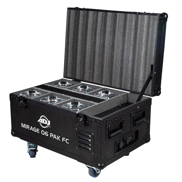 ADJ 6 x MIRAGE-Q6-IP (Battery) Fixtures with Flight Case