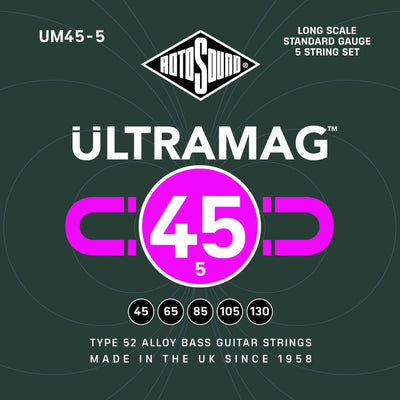 Rotosound Ultramag UM45-5 Type 52 Alloy 5-String Strings (45-130) - Instrument Accessories
