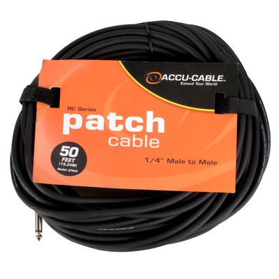 ADJ Instrument Cable with 1/4in Mono to 1/4in Mono - 50ft