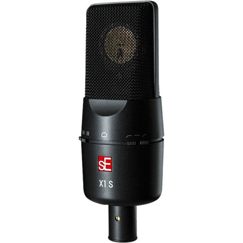 SE Electronics X1S X1 Series Large Condenser Microphone and Clip – three-quarter left view