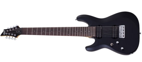 Schecter C-8 Deluxe 8-String Electric Guitar (Satin Black, Left-Handed)