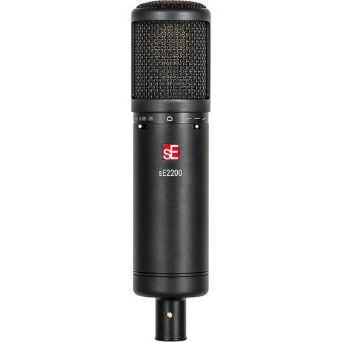 SE Electronics SE2200 Large Diaphragm Cardioid Condenser Mic with Shockmount & Filter – front view