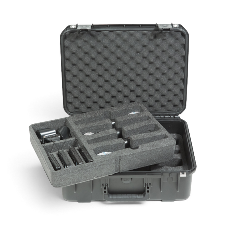 SKB SKB iSeries 1813-7 Wireless Eight Mic Case (Black, Pre-Cut Foam) - Microphone Cases