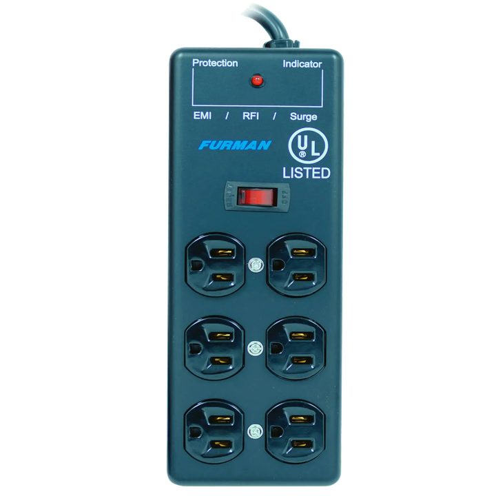 Furman Pro Plugs SS-6B 6-Outlet Power Conditioner Block with Surge Protection & EMI/RFI Filtration