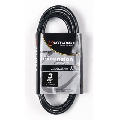 ADJ 16/3 IEC Extension Cord (Male to Female) - 3ft
