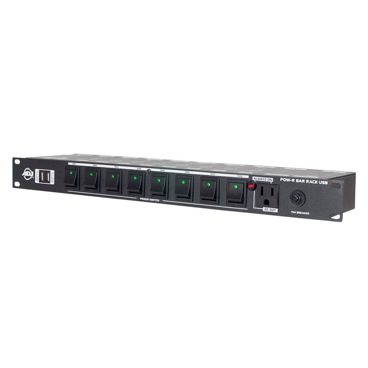 ADJ Power Distribution Box with 10 Outlets/2 USB Ports - 19in